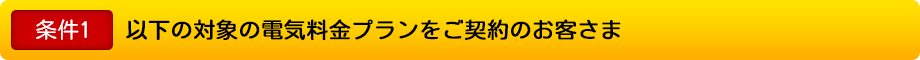 条件1 以下の対象の電気料金プランをご契約のお客さま